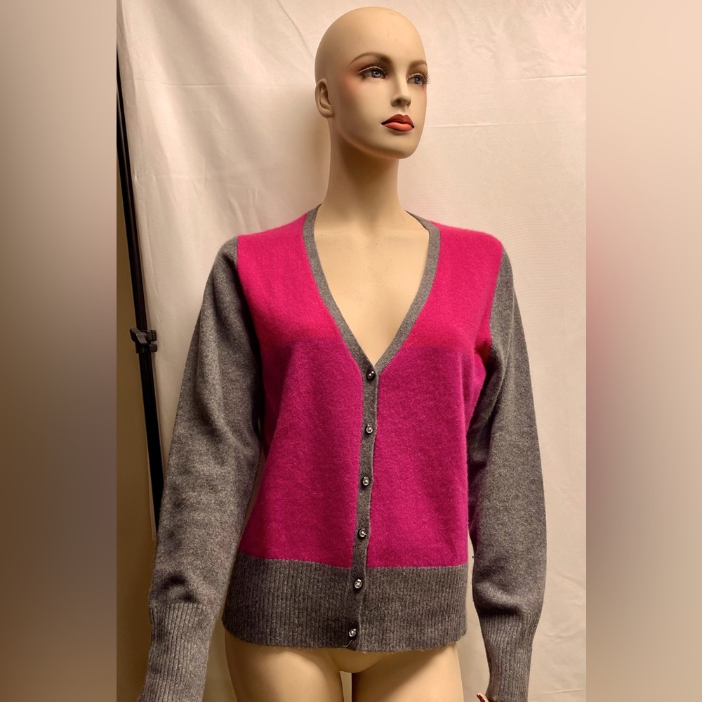Cashmere cardigan.